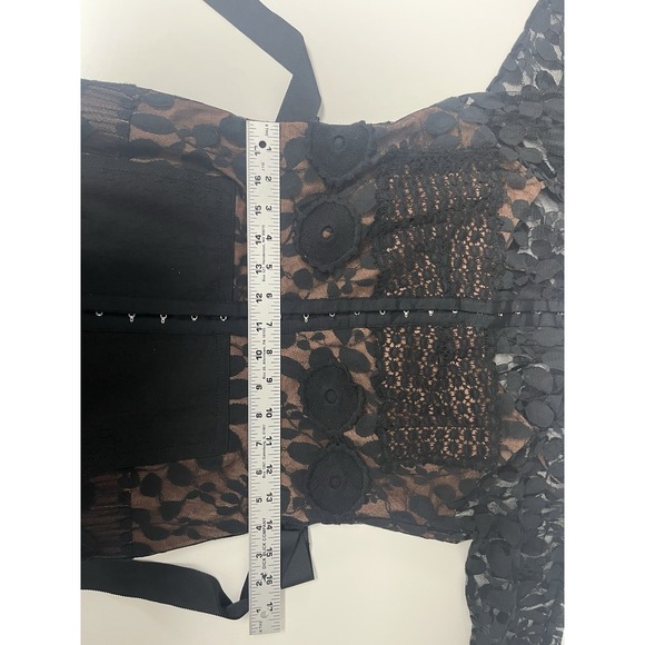 Anthropologie Beguile by Byron Lars Carissima Dress sz 4 Sheath Black Dark Fairy - Picture 7 of 9